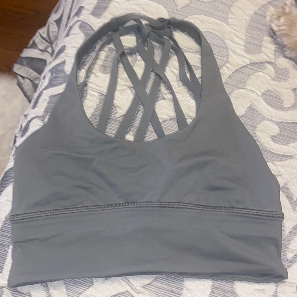 Olive green lululemon back sports bra